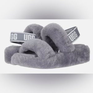 Grey ugg slides